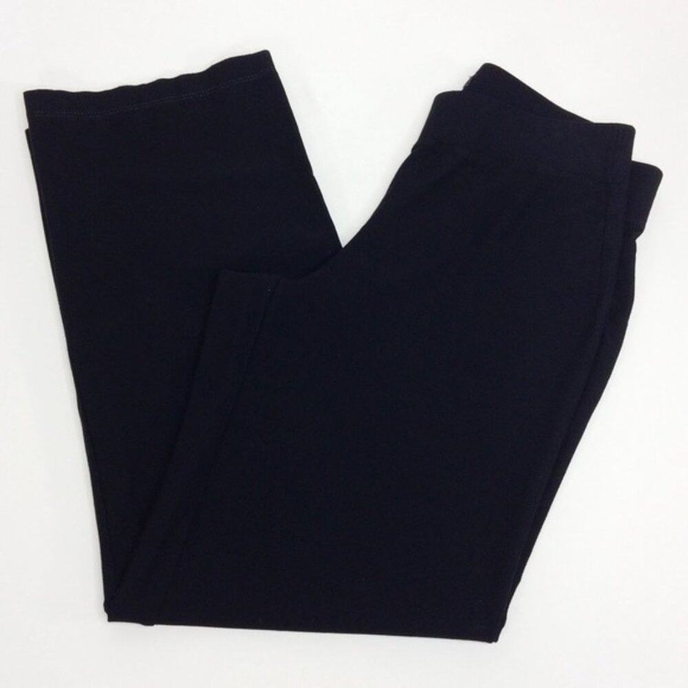 Eileen Fisher Womens Size XS Black Straight Crepe Pants Pull On Stretch Luxury - Picture 1 of 7